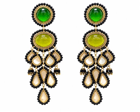 Orecchini Cianfrone Gioielli Donna in Argento Agata F217OR-ART63-NERO-VERDE - F217OR-ART63-NERO-VERDE